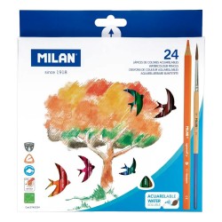 Моливи MILAN акварелни 24 цв. с четка