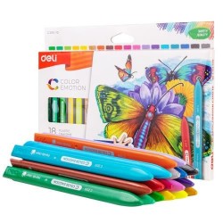 Пастели пластик Deli Color Emotion EC20010, 18 цвята