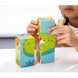 Пъзел с кубчета, Hape, Ферма, 9 части