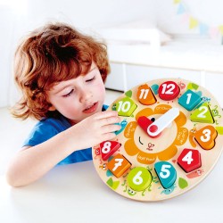Образователна играчка, Hape, Дървен пъзел и часовник