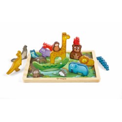 Образователен дървен пъзел, Hape, Царството на животните
