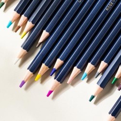 Акварелни цветни моливи Deli Finenolo EC129-24, 24 цвята + четка, в метална кутия