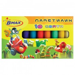 Пластилин B-MAX 10 цв. 200 гр. кутия