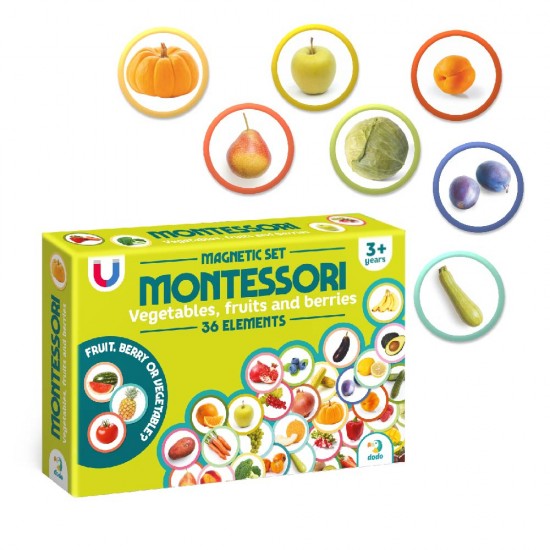 Магнитна игра Монтесори - Плодове и зеленчуци