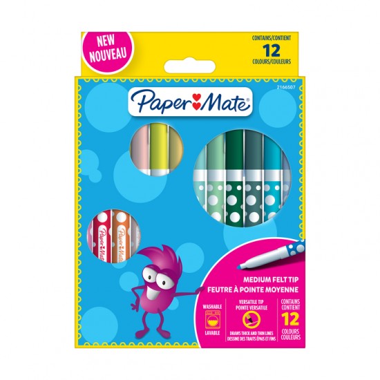 Флумастри Papermate Kids Colouring 12 цвята