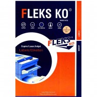 Етикети Fleks Ko Бели, прави ъгли, 210x297 mm А4, 100 л. 1 етик./лист рязан гръб