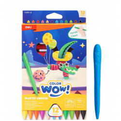Пастели пластик Deli Color wow, 12 цвята