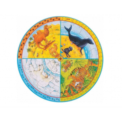 Голям кръгъл пъзел 4 животни и техните местообитания