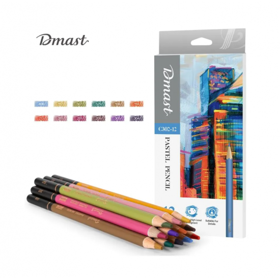 Пастелни цветни моливи Deli Dmast