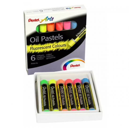 Пастели PENTEL ARTS 6 цв. флуоресцентни, маслени