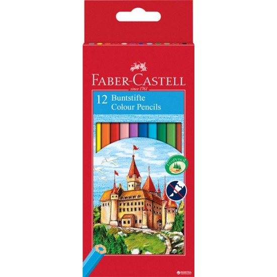 Цветни моливи Faber-Castell Castle , 12 цвята