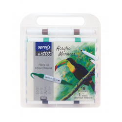 Акрилни двувърхи маркери Flexy Chisel 18+1
