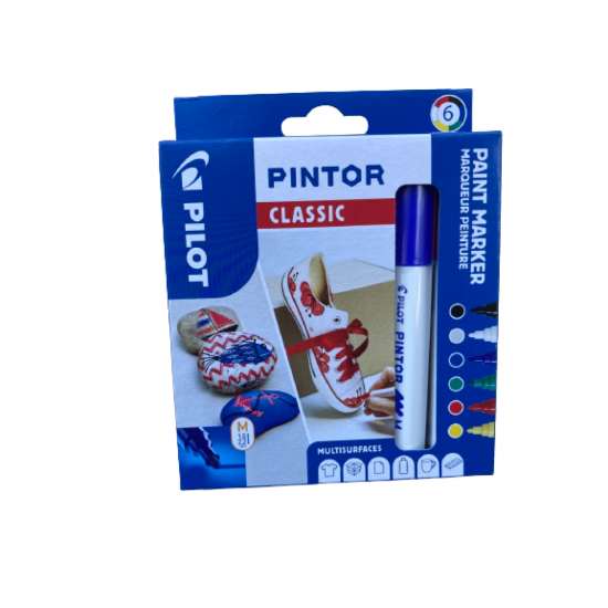 Комплект маркери Pilot Pintor 6 цвята класически