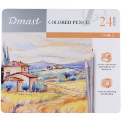 Моливи Deli Dmast 24 цвята, метална кутия