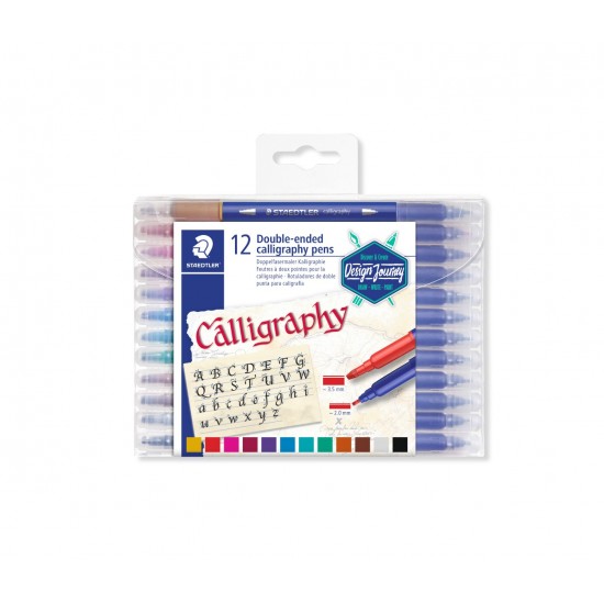 Калиграфски маркери Staedtler Design Journey , двувърхи, 12 цвята