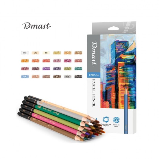 Моливи Deli Dmast пастелни 24 цвята