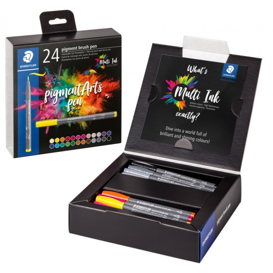 Флумастери Staedtler Pigment Brush 371, 24 цвята