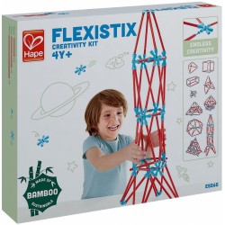  Креативен комплект Hape, Flexistix, Бамбуков конструктор, 133 части