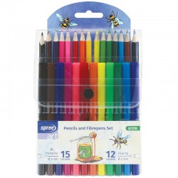 Комплект Spree Art моливи 15 цвята и флумастери 12 цвята