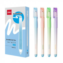Химикалка Deli erasable EG660-BL, с грип, 0.5 мм, синя Изтриваема