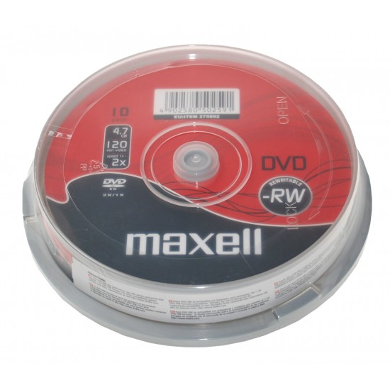 DVD-RW Maxell 4,7GB 6X в PVC опаковка 10 бр.