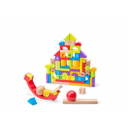 Комплект кубчета и форми, Hape, Порасни с мен, 80 части