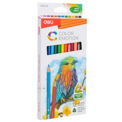 Цветни моливи Deli Color Emotion - EC00200, 12 цвята