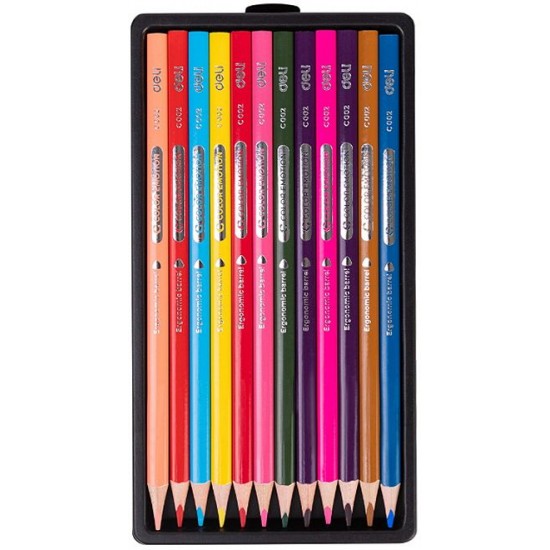 Цветни моливи Deli Color Emotion - EC00200, 12 цвята