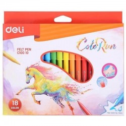 Флумастери Deli Colorun, 18 цвята