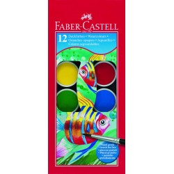 Акварелни  бои  Faber Castell, 30 мм, 12 цвята