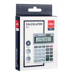 Калкулатор Deli Easy E1217, настолен, 12 dgt, бял