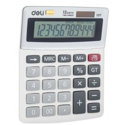 Калкулатор Deli Easy E1217, настолен, 12 dgt, бял