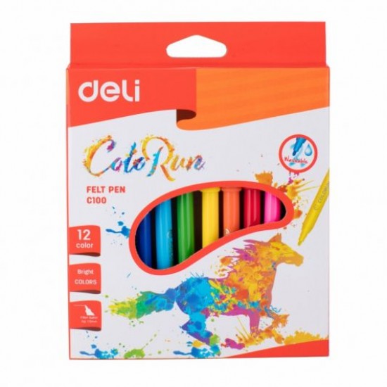 Флумастери Deli Colorun EC10000, 12 цвята