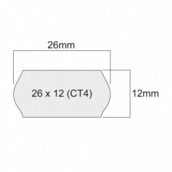 Етикети за маркиращи клещи, 26 x 12 mm, бели