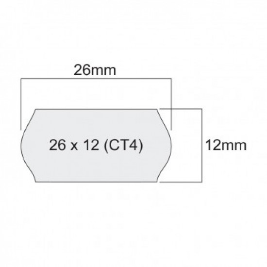 Етикети за маркиращи клещи, 26 x 12 mm, бели